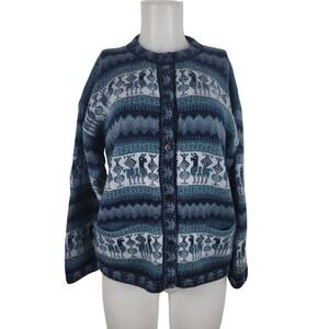 Artesania Los Andes 100% Alpaca Button Up Sweater Women No Size Tag